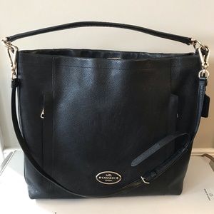 Coach Black pebbled leather bucket bag